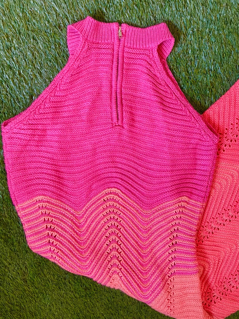 Taylor Pink Pointelle Knit Midi Dress Size Small - Picture 3 of 3